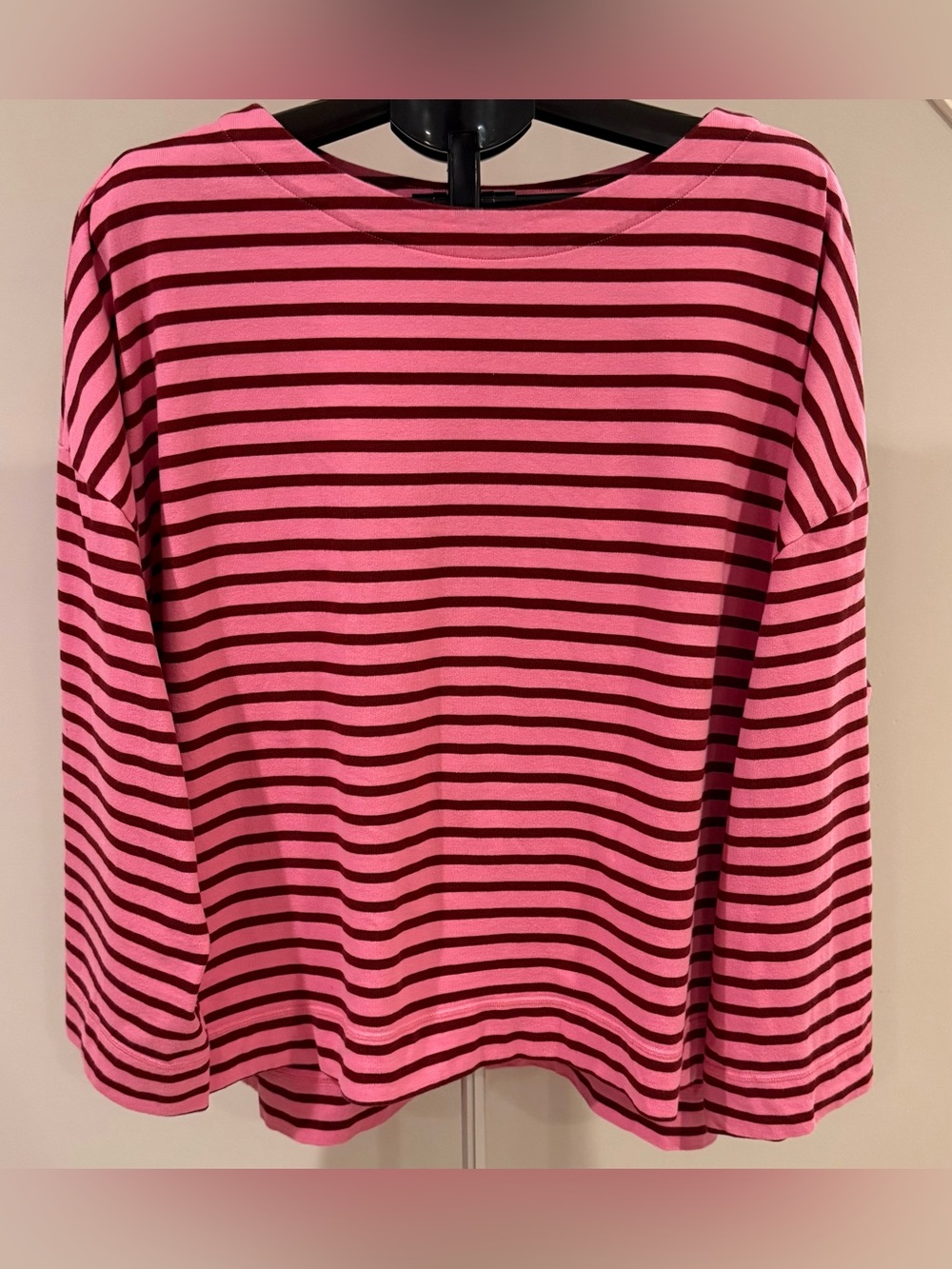 Beyond Nine Breton Stripe Top Pink Burgundy 3XL UK 22 US 18 20